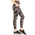 High Waist Tummy Control Sports Leggings With Pockets & Mesh Panels With Crossed Straps