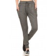 Womens Soft Brushed Joggers Sweatpants With Side Panel Pockets- Heather Grey