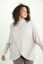 Load image into Gallery viewer, Mock Neck Overlay Waffled Top - NATURAL
