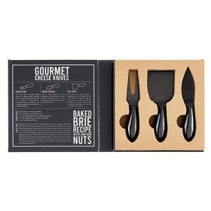 Matte Black Cheese Knives Book Box