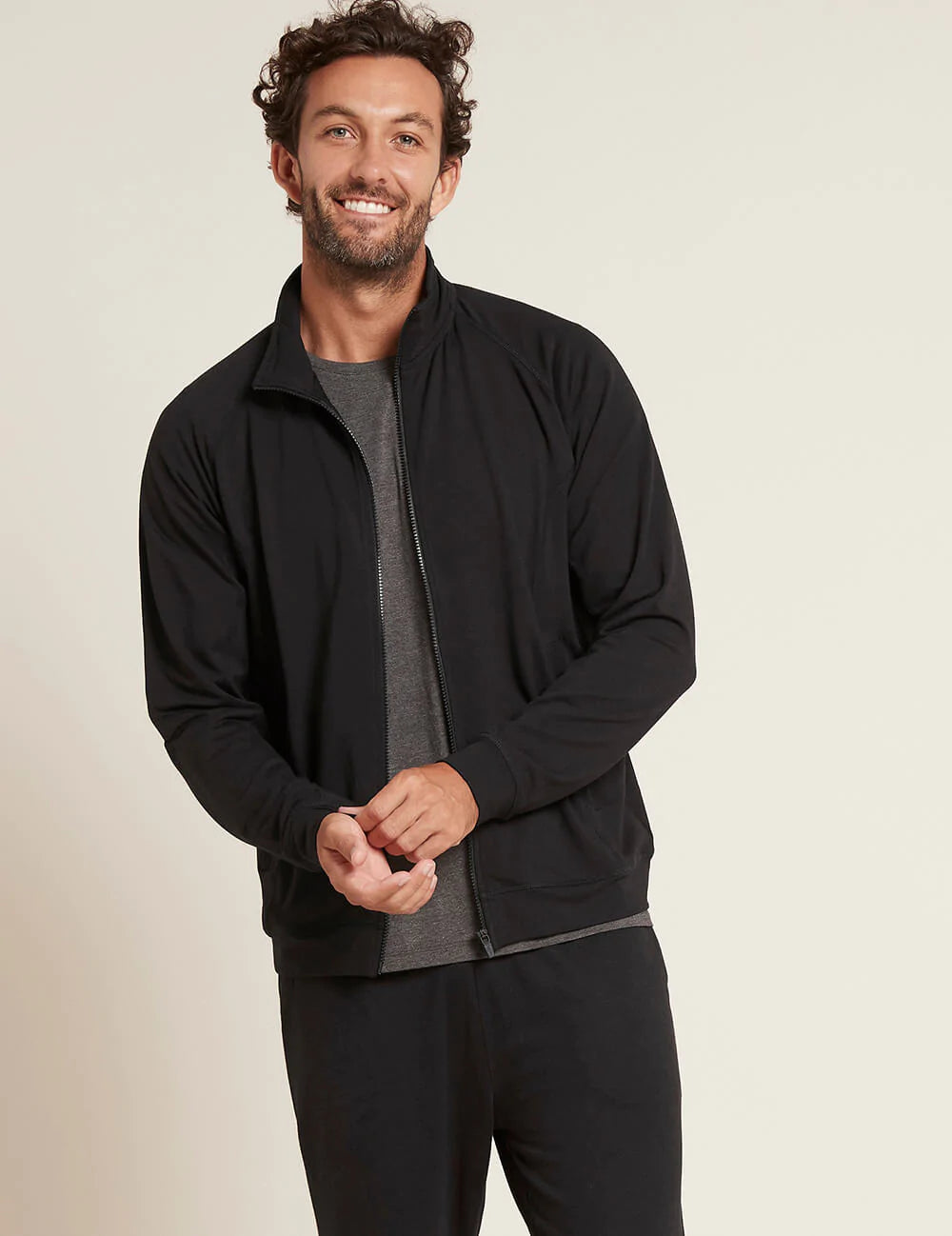 Men's Essential Zip-Up Jacket - Black / Medium