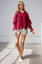 Load image into Gallery viewer, WASHED CHIFFON BLOUSE - WINE

