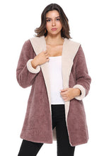 Load image into Gallery viewer, FUR HOODED COAT WITH SIDE POCKET
